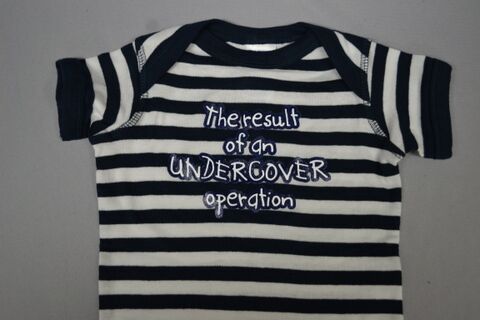 Onesie Undercover Op Bl/wh 6mo DISC