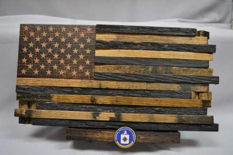 Flag Wood USA Logo Bourbon BA