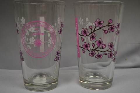 Gls Pint Scrn Cherry Blossom