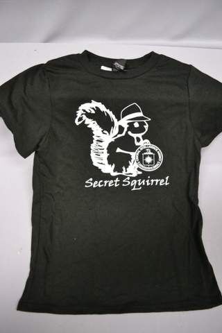 T Scrn Squirrel Youth Blk XS
