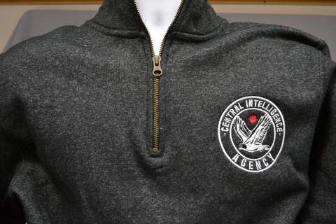 Swt Emb CIA Eagle HTHR Blk S