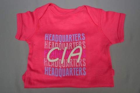 Onesie CIA HQ PINK/WHITE 6M